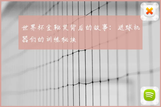 世界杯金靴奖背后的故事：进球机器们的训练秘诀